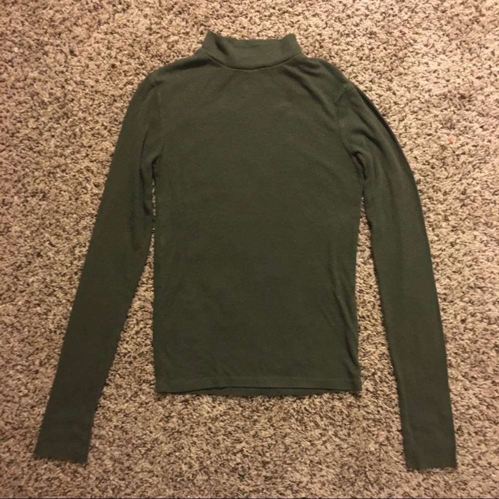 olive green mock neck